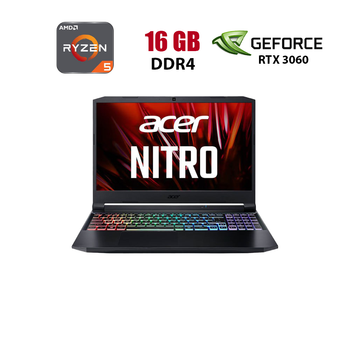 Ігровий ноутбук Acer Nitro 5 AN515-45-R1SL / 15.6" (1920x1080) IPS / AMD Ryzen 5 5600H (6 (12) ядер по 3.3 - 4.2 GHz) / 16 GB DDR4 / 480 GB SSD / nVidia GeForce RTX 3060, 6 GB GDDR6, 192-bit / WebCam б/в