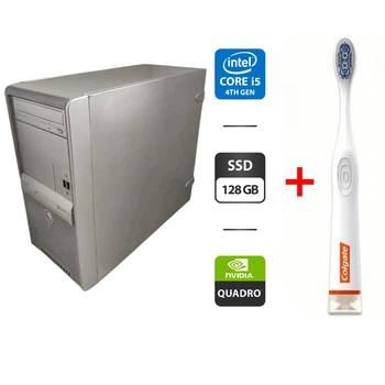Комп'ютер NoName Tower / Intel Core i5-4430 (4 ядра по 3.0 - 3.2 GHz) / 8 GB DDR3 / 128 GB SSD / nVidia Quadro K600, 1 GB GDDR3, 128-bit / DVD-ROM б/в + Подарунок Розумна інтерактивна зубна щітка Colgate Connect M1 / Bluetooth