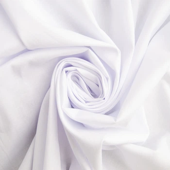 Ткань поплин cotton IDEIA 120 г/м2 140 см натуральная хлопковая ткань с эластаном для одежды и текстиля белая м.п.