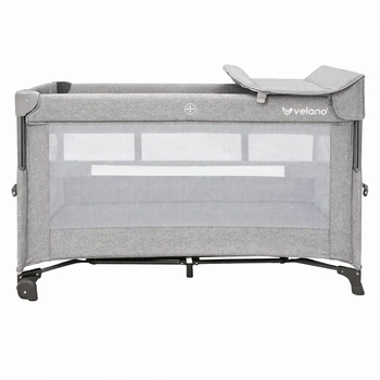 Детский манеж Velano со вторым ярусом и пеленатором Tino, light grey (46159)