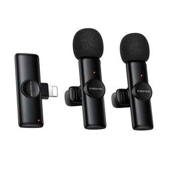 Бездротова мікрофонна система BOROFONE BFK16A Winner dual-mic (Lightning) Black