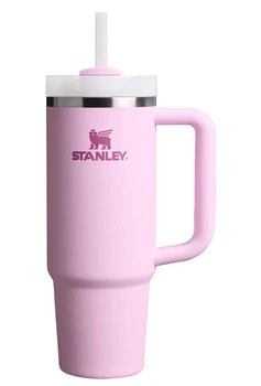 Термокружка Stanley Quencher H2.0 Peony Розовая с ручкой и трубочкой 887мл