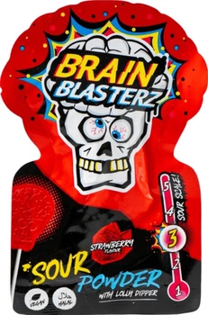 Леденец с кислым порошком Brain Blasterz Sour Powder Lolly Dipper Strawberry Flavor 10г