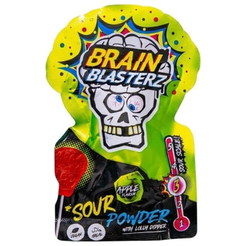 Льодяник з кислим порошком Brain Blasterz Sour Powder Lolly Dipper Apple Flavor 10г
