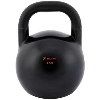 Гиря 8кг цельная соревновательная стальная окрашенная Zelart Competition Kettlebell 7795-8 вес 8кг