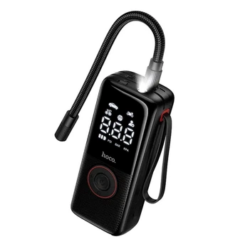 Автомобильный компрессор Hoco ZP18 Enlighten portable smart air pump Black