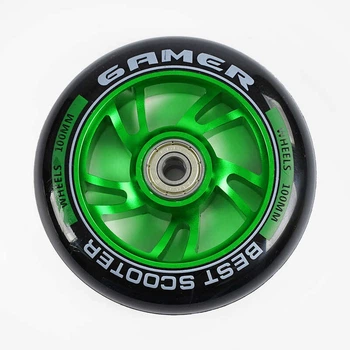 Колесо Best Scooter WH–4105/100 (для трюкового самоката, колір зелений, 100 мм PU, підшипник ABEC-9)