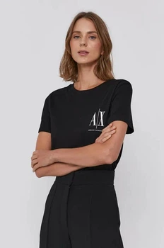 Стильна жіноча футболка Armani exchange S чорна (WCF0000499)