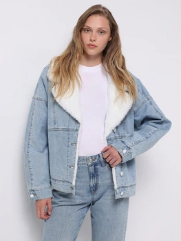 Джинсова куртка з хутром жіноча Colin's CL1076057DN44489 L Alfenas Indigo Wash (8684112857626)