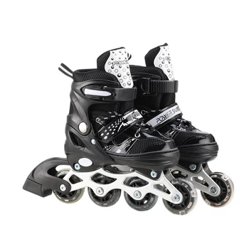 Роликовые коньки RL2501(Black) колеса PVC, размер S (30-33), со светом