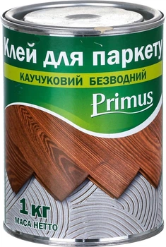 Клей для паркету каучуковий безводний PRIMUS для деревини та паркетної дошки 1 кг