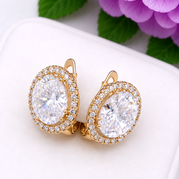 Сережки Xuping Jewelry довжина 1.4см ширина 1.1см медичне золото позолота 18К с1687