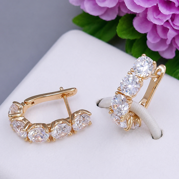 Сережки Xuping Jewelry довжина 1.9см ширина 4мм медичне золото позолота 18К с1689