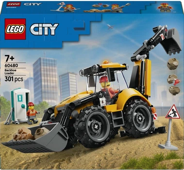 Конструктор LEGO City Жёлтый экскаватор‑погрузчик 301 деталь (60480)