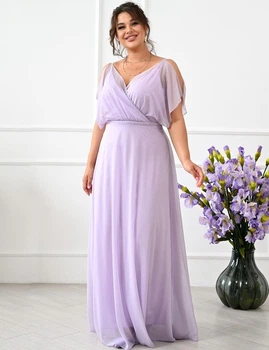 Вечернее сиреневое платье FashionYouWant XL/XXL сиреневый 43372527