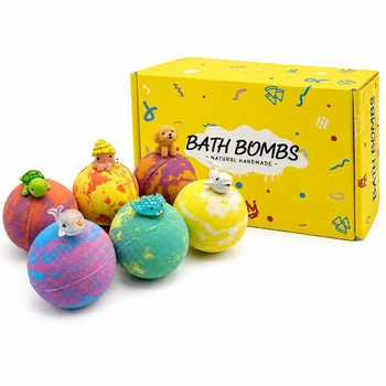 Набор бомбочек для ванны с игрушкой сюрпризом внутри 6 шт детский подарочный набор (6682583)