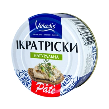 Ікра тріски натуральна Pate ТМ Veladis, 100 г