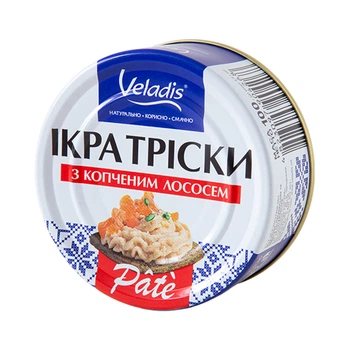 Ікра тріски з копченим лососем Pate ТМ Veladis, 100 г