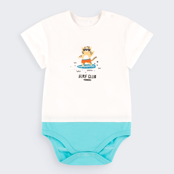 Дитяче боді-футболка для хлопчика Bembi BD234-240 92 см Молочне з блакитним (01234311037.240)
