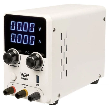 Блок питания лабораторный WEP 305D-V, 30V 5A, импульсный, с цифровой индикацией (V/A), USB QC 5V-12V/20W