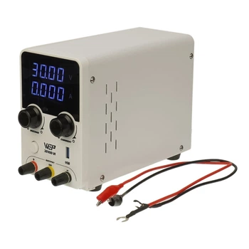 Блок питания лабораторный WEP 3010D-VI 30V 10A, импульсный, с цифровой индикацией (V/A), USB QC 5V-12V/20W