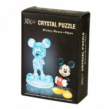 Об'ємний 3D Crystal Puzzle «Міккі Маус» (Mickey Mouse) блакитний, кристальний 3D пазл 45 деталей 9020