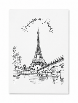 Декоративний постер “Voyage à Paris” Ейфелева вежа 50×70 см