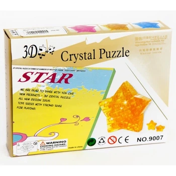Объемный 3D Crystal Puzzle «Звезда» желтая, кристальный 3D пазл-головоломка 38 деталей 9007