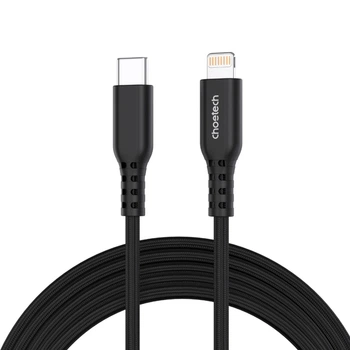 Дата кабель USB-C to Lightning 1.8m MFi PD20W braided black Choetech (XCL-1021-BK)