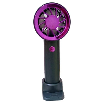 Портативний ручний вентилятор акумуляторний Portable Fan з підставкою для телефона Чорно-фіолетовий (VS7007419-2)