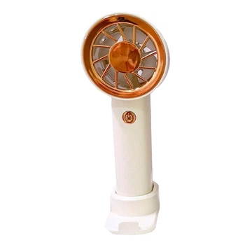 Настільний мінівентилятор на акумуляторі Portable Fan з підставкою для смартфона Біло-золотий (VS7007419-1)