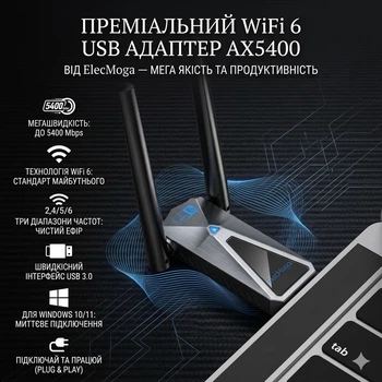 AX5400 High Speed & WiFi 6: The ElecMoga WiFi stick uses WiFi 6 technology to deliver speeds up to AX5400 Mbps, spread across thre