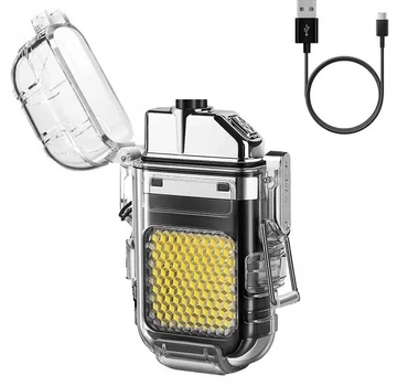 Зажигалка с фонариком USB Led Китай. Прозрачный