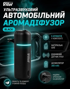 Ароматизатор в авто Vitol на дефлектор Black (US-01LUX)