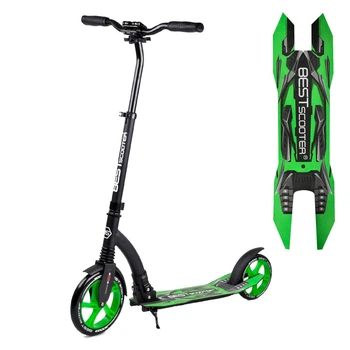 Самокат двухколесный складной Best Scooter 52266 Черный с зеленым