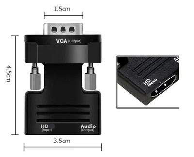 Конвертер HDMI на VGA(папа) с кабелем AUX