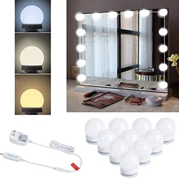 LED лампочки 10 шт для зеркала 3 режима Mirror lights-meet different питание USB HDSYR_202