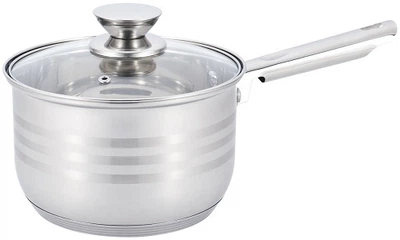 Ковш из нержавеющей стали с капсульным дном Unique UN-5053 1.9 л с крышкой Silver