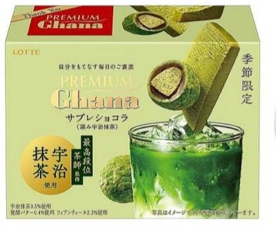 LOTTE Premium Ghana Chocolate Deep Uji Matcha шоколад с матча Удзи, 49 г