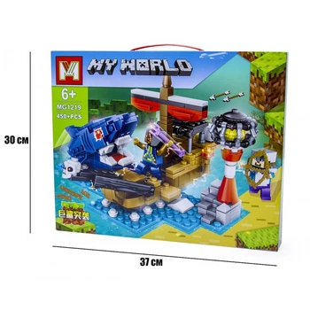 Конструктор Minecraft (Майнкрафт) MG1219 «Напад акули», 450 деталей