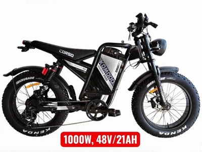 Електрофетбайк 20" Corso KOMODO PRO 1000W 48V 21Ah Shimano, до 60 км/год , чорний