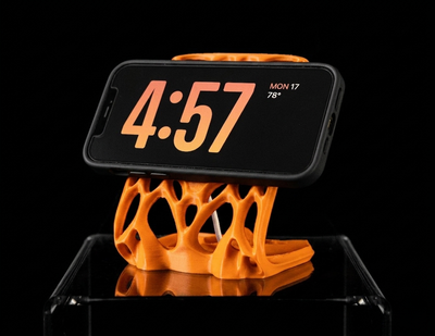 Дизайнерська помаранчева підставка MagSafe «Voronoi Stand» для iPhone