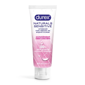 Інтимний гель-змазка Durex Naturals Sensitive заспокійливий ефект алое вера 100 мл. (4820108005600)