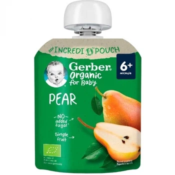 Пюре Gerber Organic груша для дітей від 6 місяців 80 г (8445290167170)