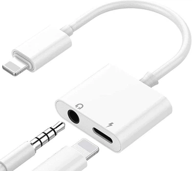 Переходник Lightning 2в1 для iPhone AUX 3.5 мм и зарядки, адаптер LF-35