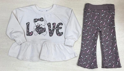 Костюм для девочки BABY WOOD арт.25698 80 см ( 12 м.) светлий-бежевый, коричневый