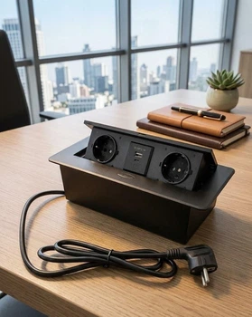 Вбудована висувна розетка в стільницю + USB + TYPE-C (металевий корпус із захисним покриттям)