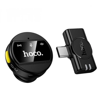 Беспроводной петличный микрофон Hoco L21 2.4G дальность 5–15 м до 6 часов работы с разъёмом Type-C Черный