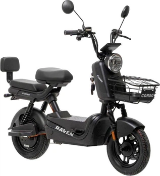 Электроскутер Двухместный Corso Raven (800W; 60V/20Ah) Черный
