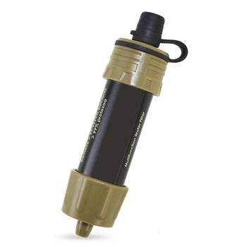 Фільтр портативний для води туристичний похідний Water Filter Straw на 3000 л Оливковий